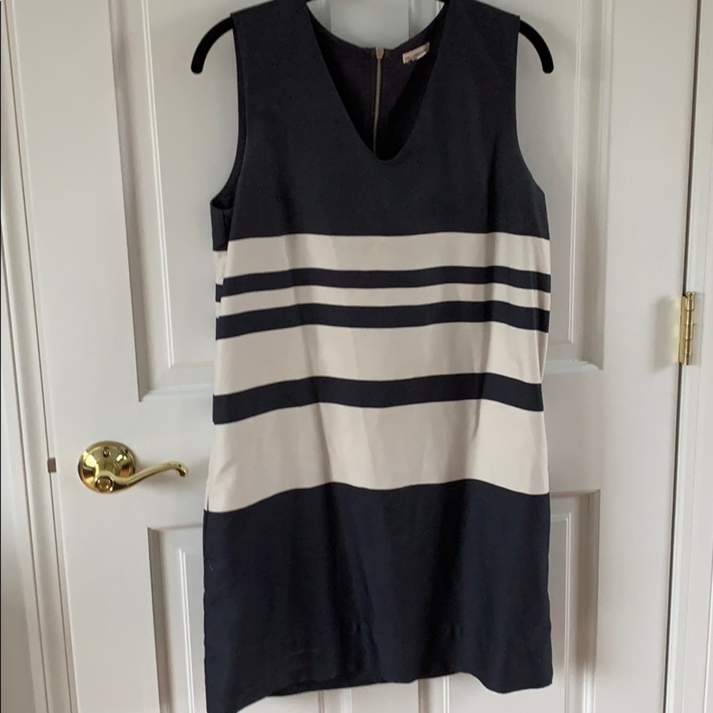 Gap blue & white striped shirt dress with pockets